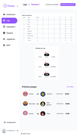 estadísticas de tu liga